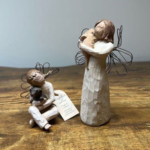 DEMDACO 1999 Willow Tree Angel of Friendship 2001 Angel of Comfort set of 2 - Picture 1 of 8